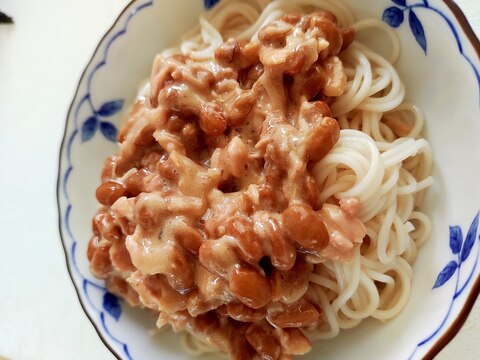 ツナ納豆そうめん